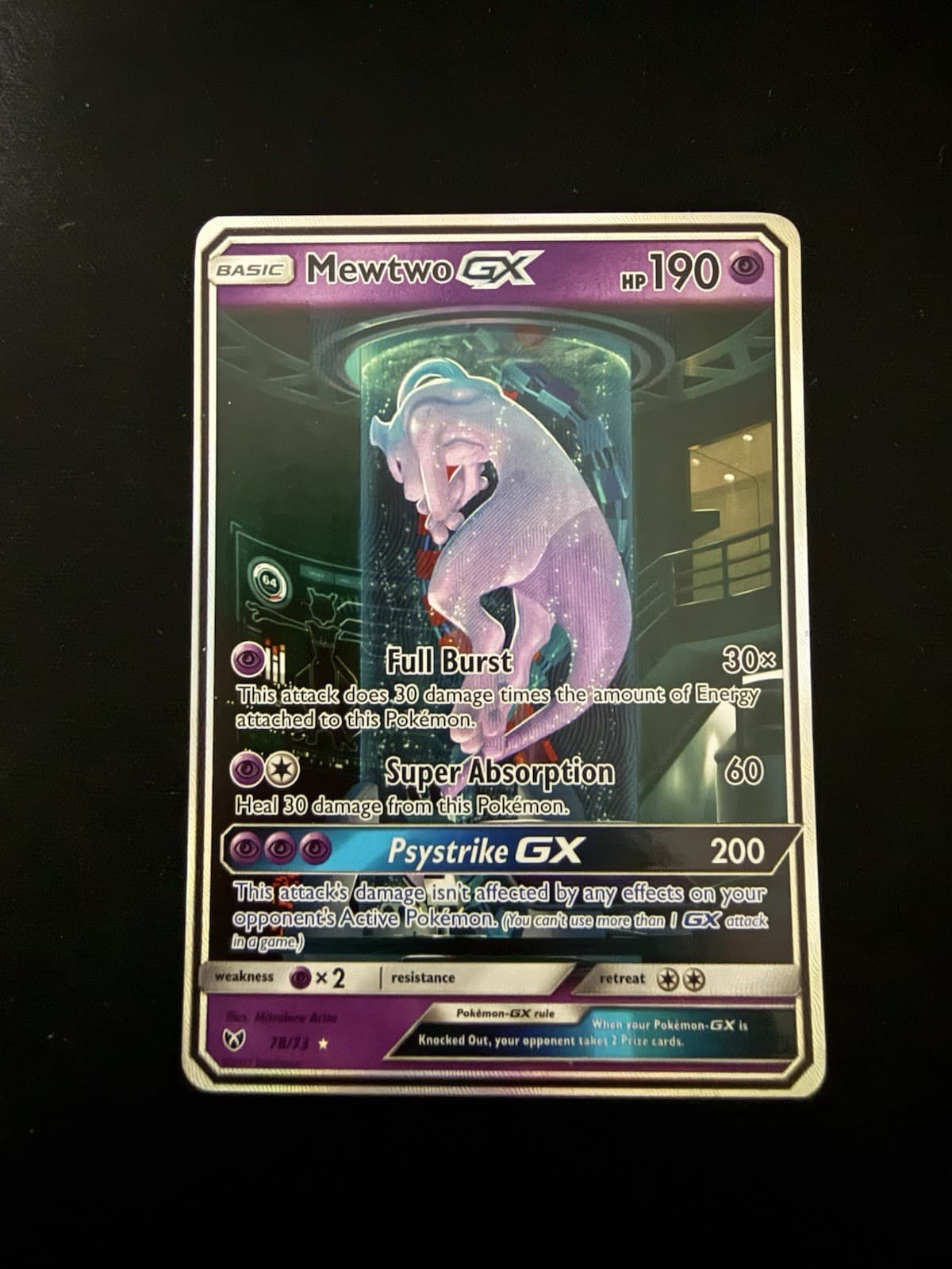 2017 Pokemon Shining Legends Mewtwo GX 78/73 Single "Mewtube"