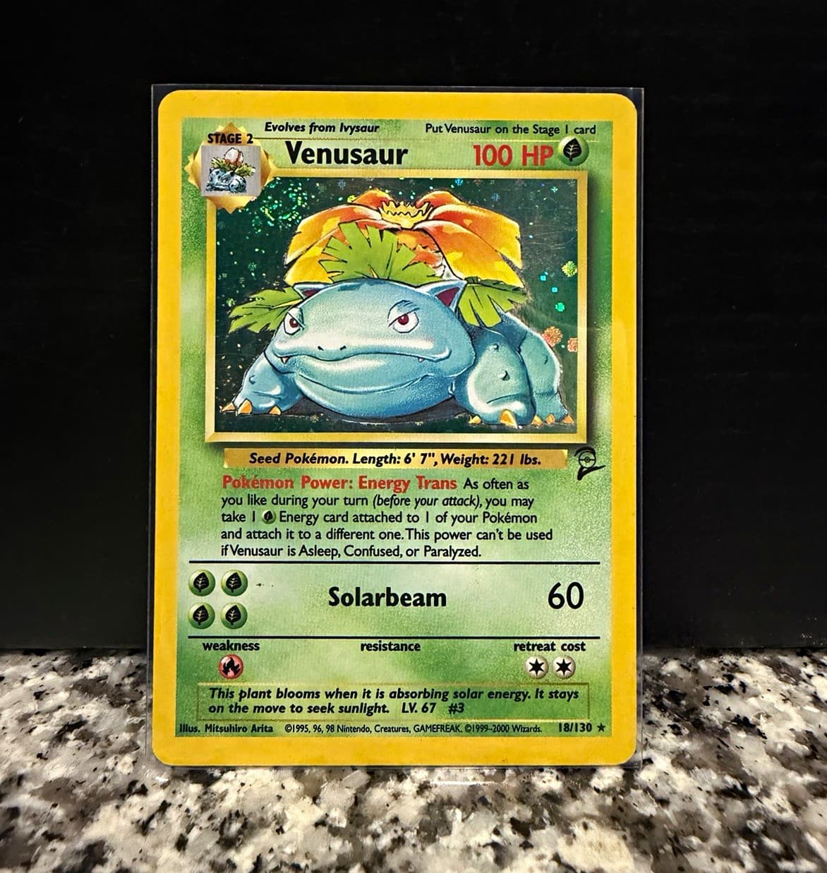 Pokemon TCG Venusaur 18/130 Base Set 2 Holo Rare English 100HP 1999