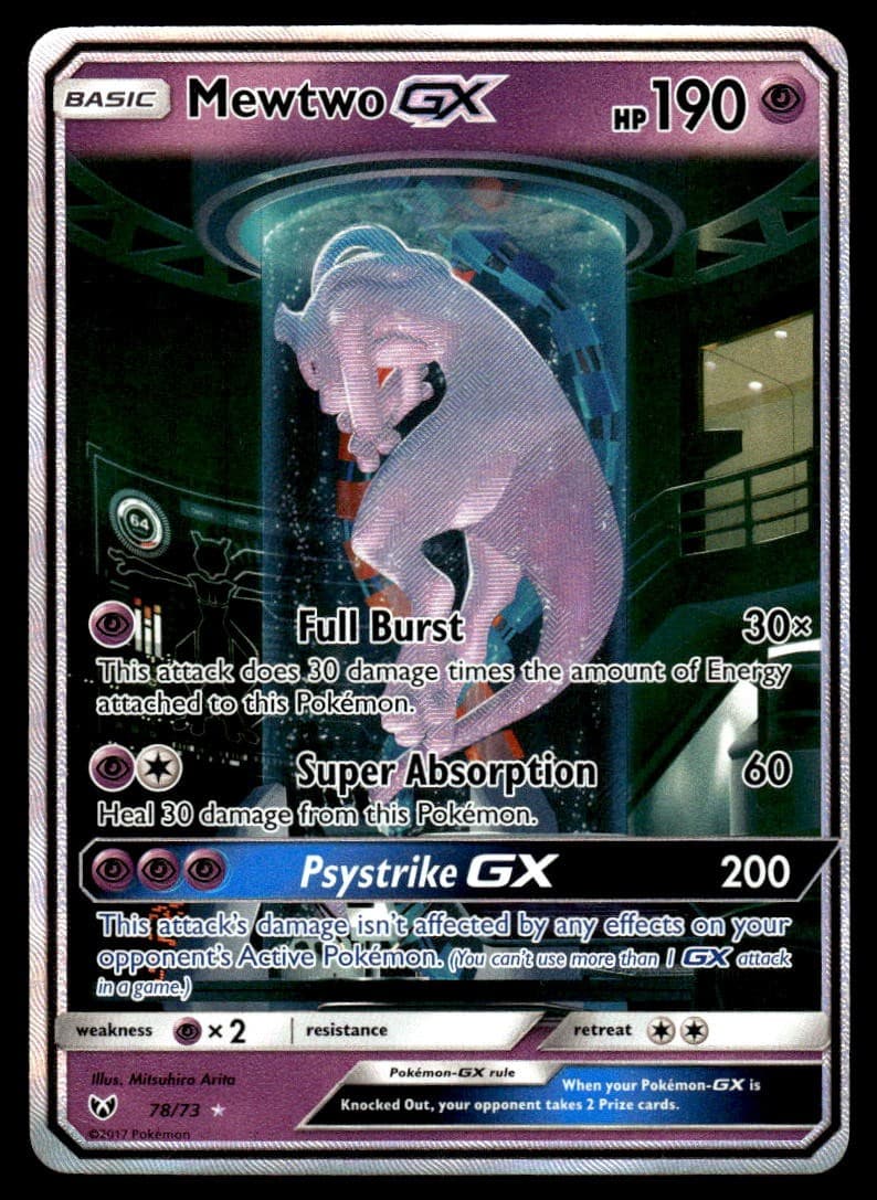 Mewtwo GX 78/73 Secret Rare Shining Legends Near Mint