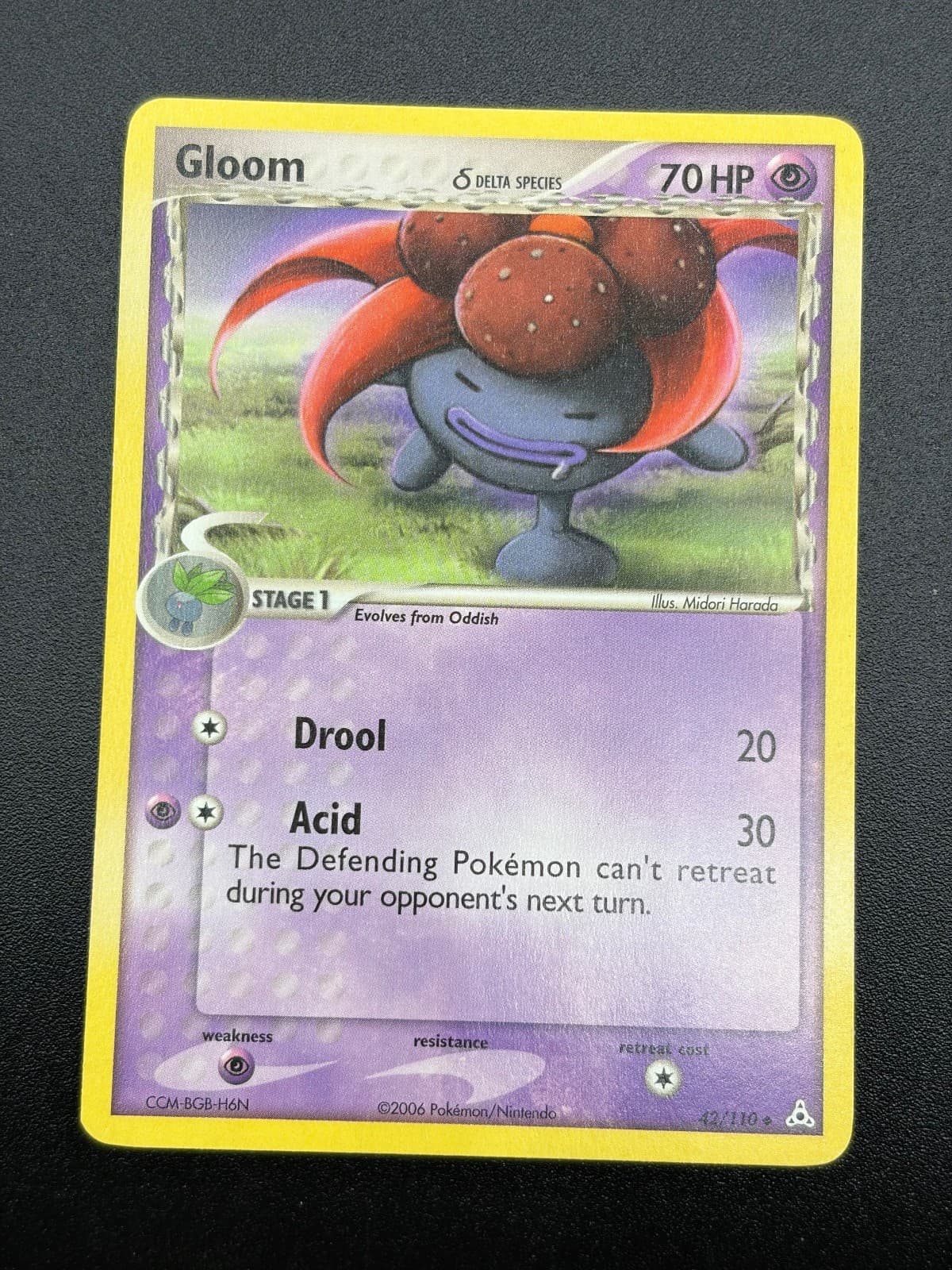 Gloom LP 42/110 Uncommon Holon Phantoms Pokemon