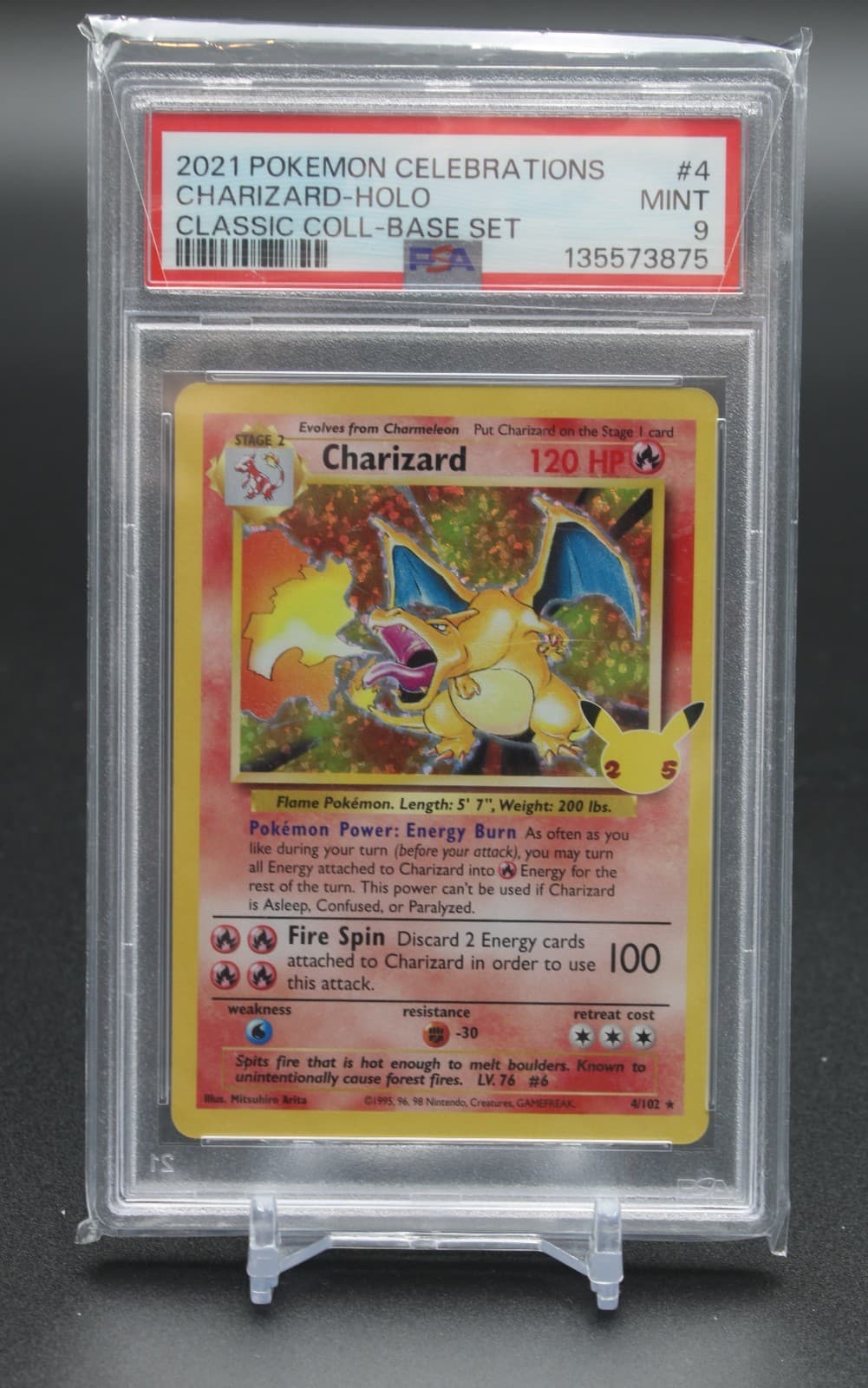 2021 POKEMON CELEBRATIONS CLASSIC COLLECTION #4 CHARIZARD-HOLO PSA 9