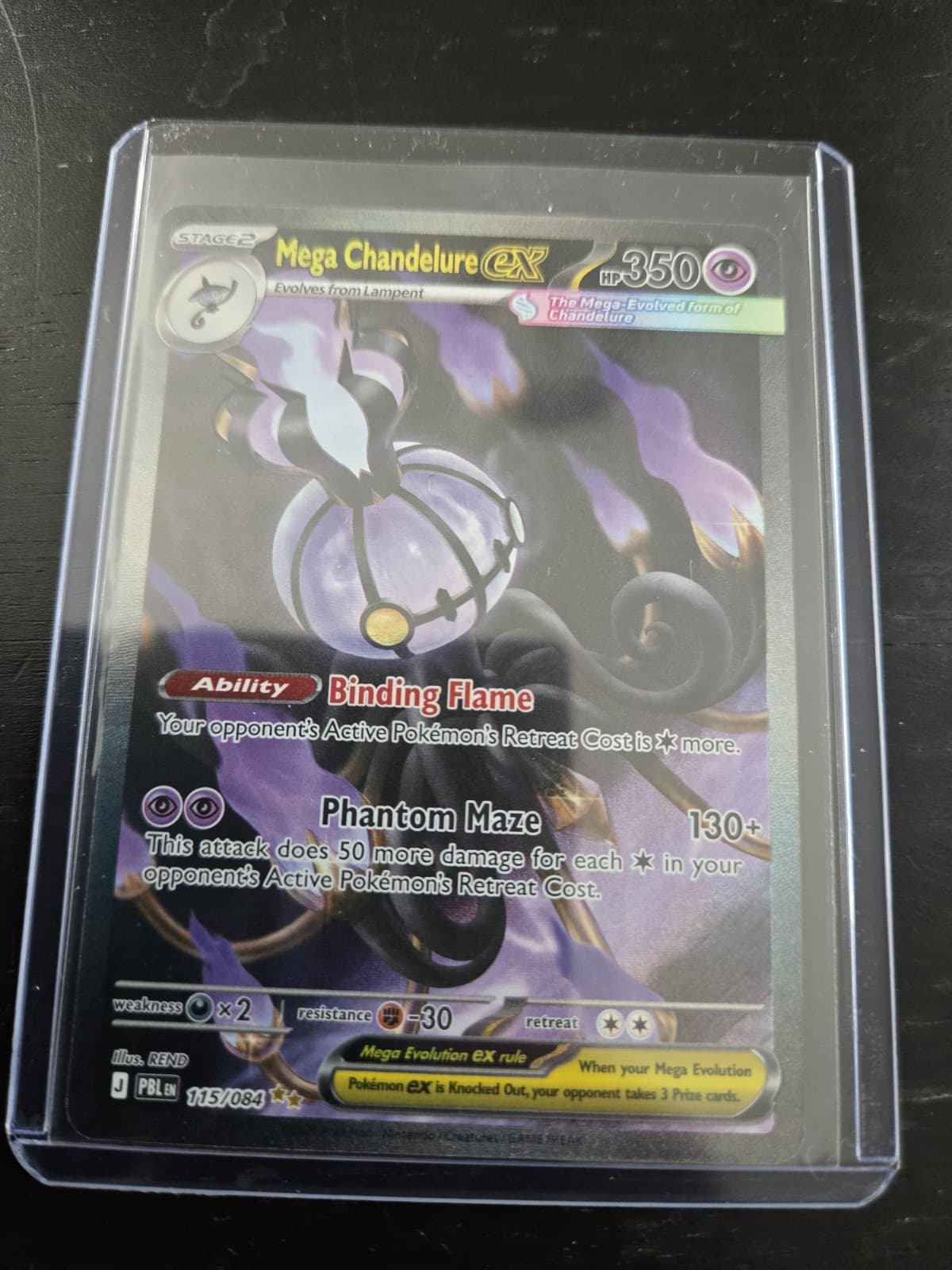 English Pokemon TCG Mega Chandelure ex Pitch Black SIR 115/084 NM