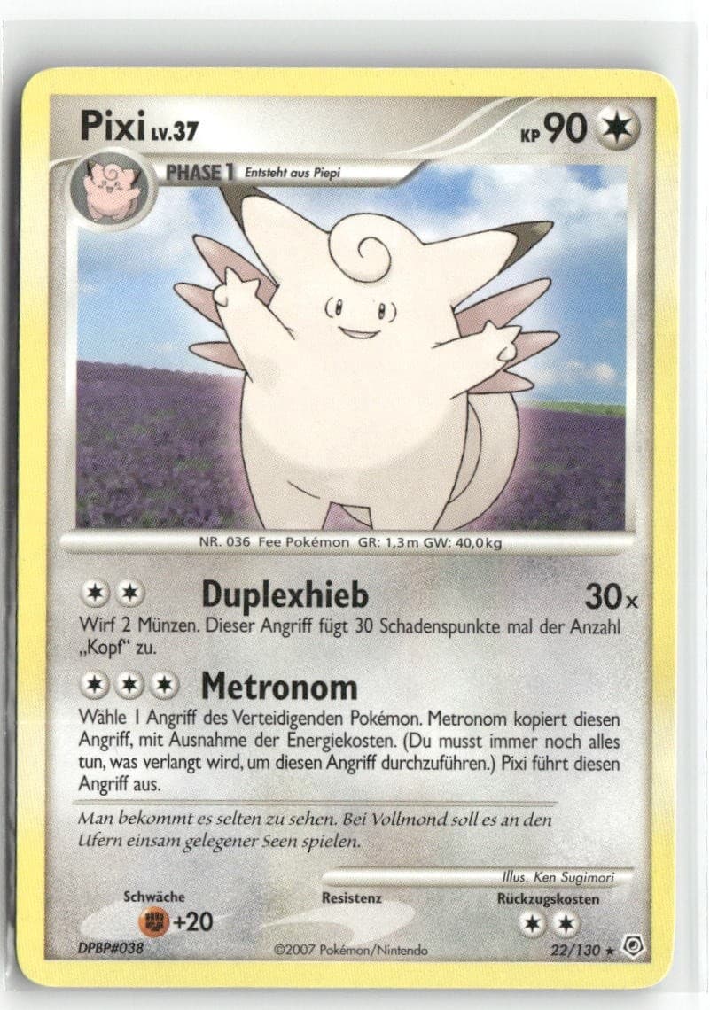 Pixi 22/130 Diamant & Perl DP Rare Holo Pokemon Deutsch 2007