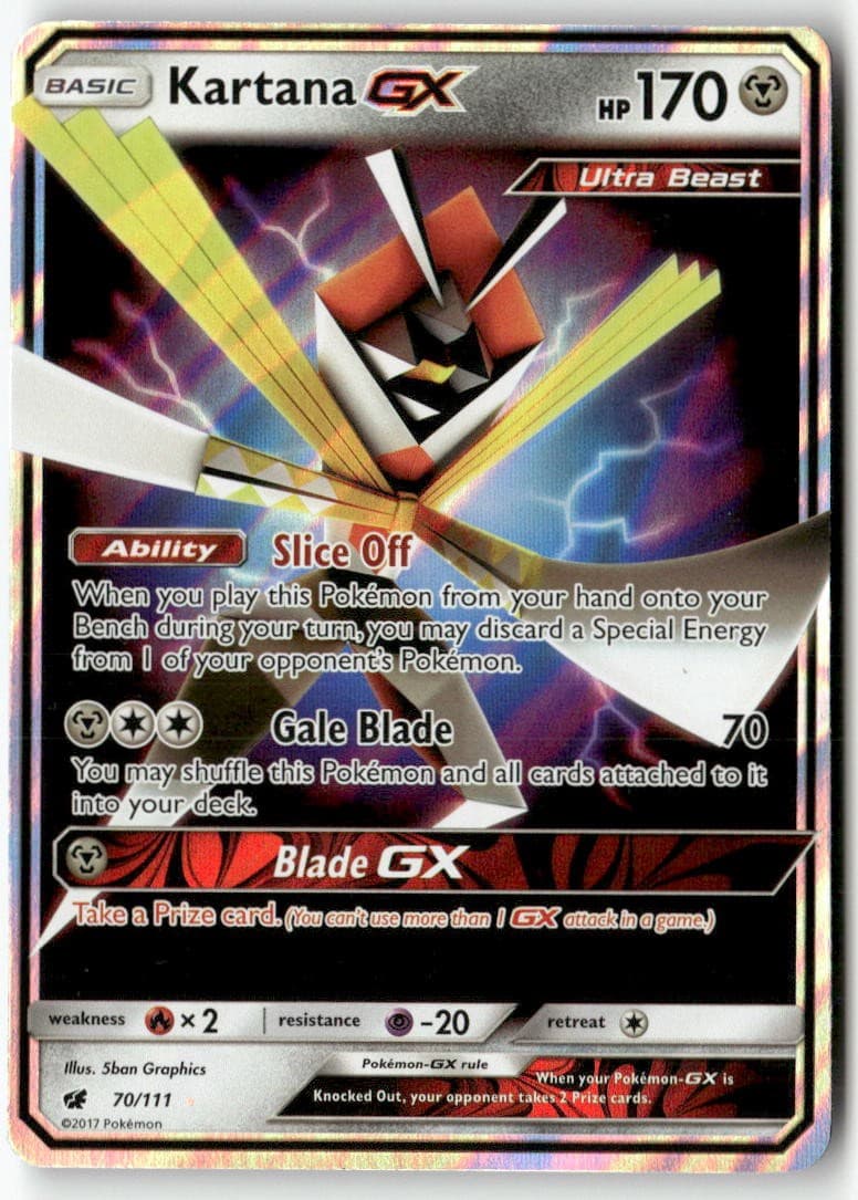 Kartana GX 70/111 Holo Ultra Rare Crimson Invasion Pokemon LP