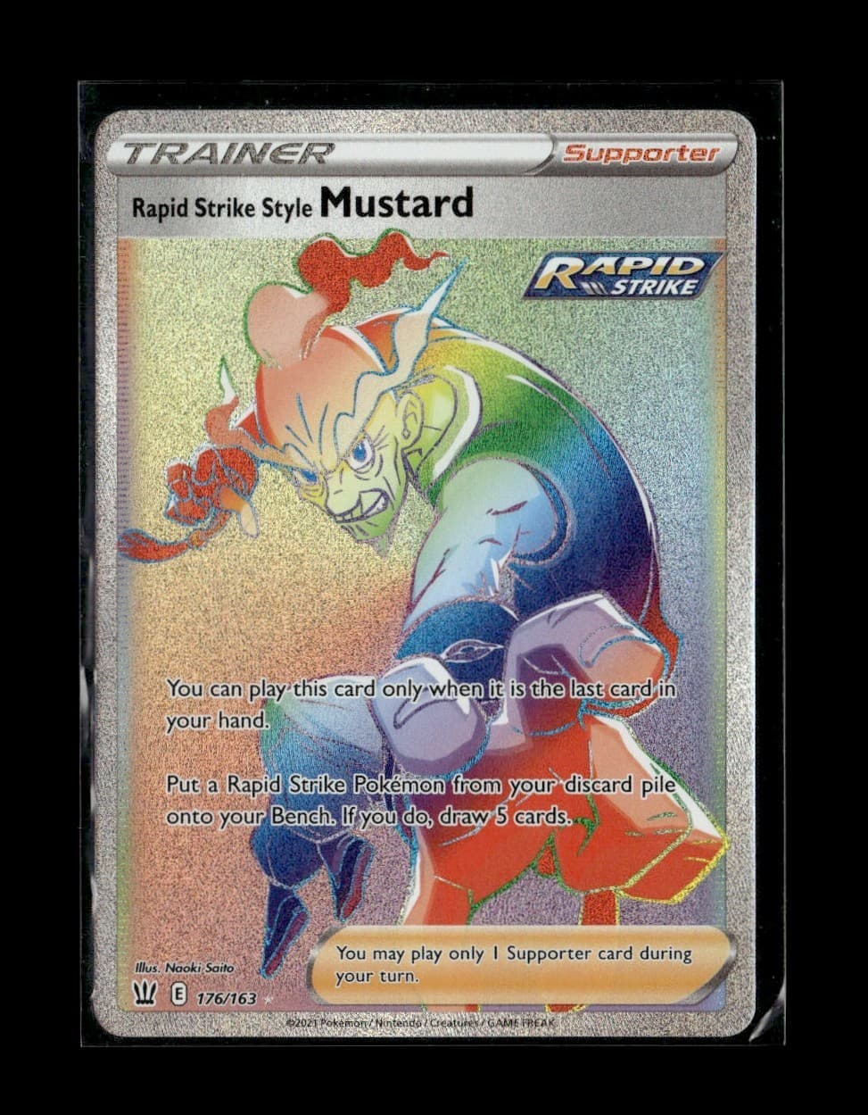 Rapid Strike Style Mustard (Secret) 176/163 SWSH05: Battle Styles Secret Rare Ho