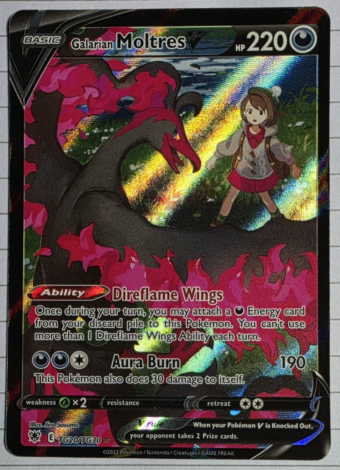 Galarian Moltres V TG20/TG30 Swsh10: Astral Radiance Trainer Gallery Holo