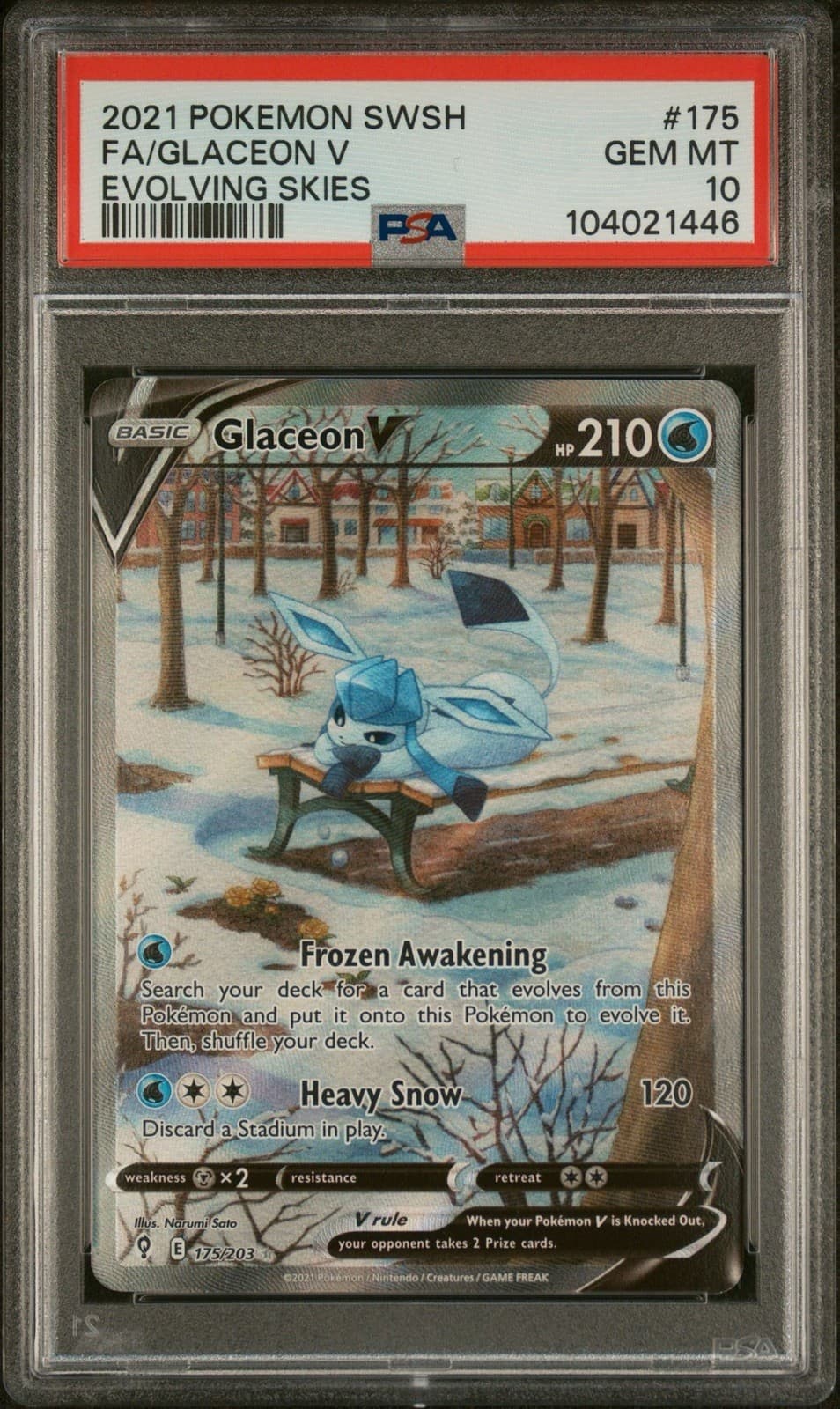 Pokemon Glaceon V 175/203 Evolving Skies PSA 10