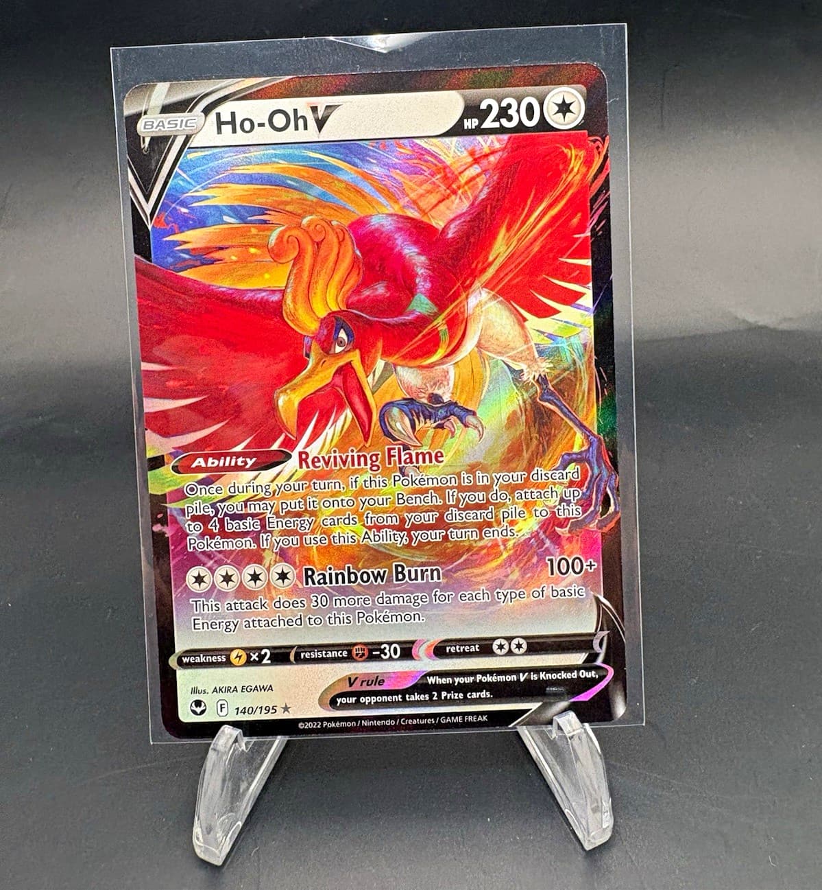 Ho-Oh V Ultra Rare Holo Silver Tempest Pokemon TCG Eng 230 HP 140/195