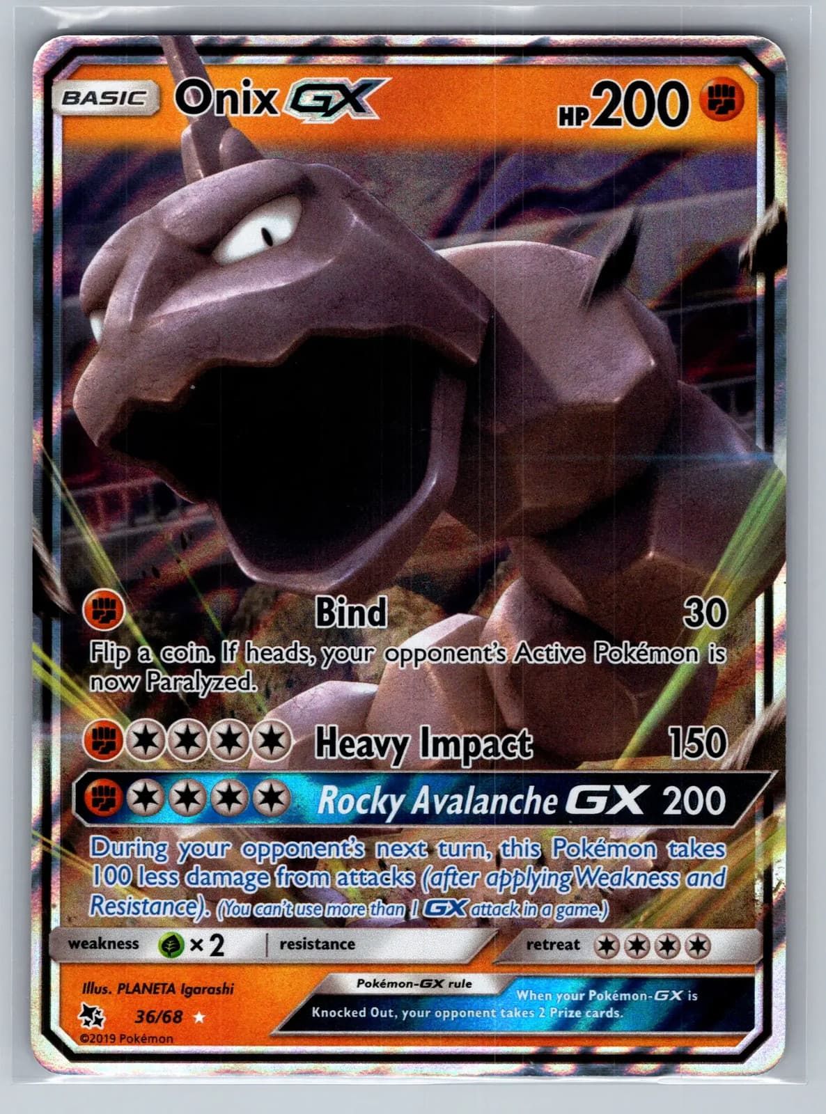 Onix GX #36/68 2019 Hidden Fates Pokemon TCG