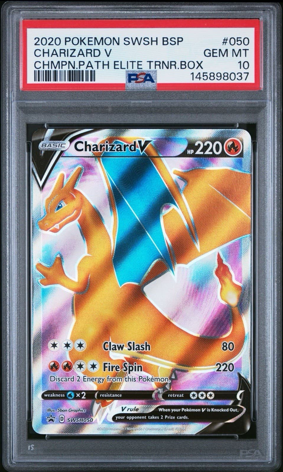 Pokemon Champion's Path Elite Trainer Promo SWSH050 Charizard V PSA 10 Gem Mint