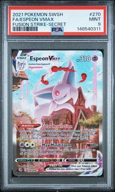PSA 9 Espeon VMAX (Alternate Art Secret) 270/264 Swsh08: Fusion Strike Holo