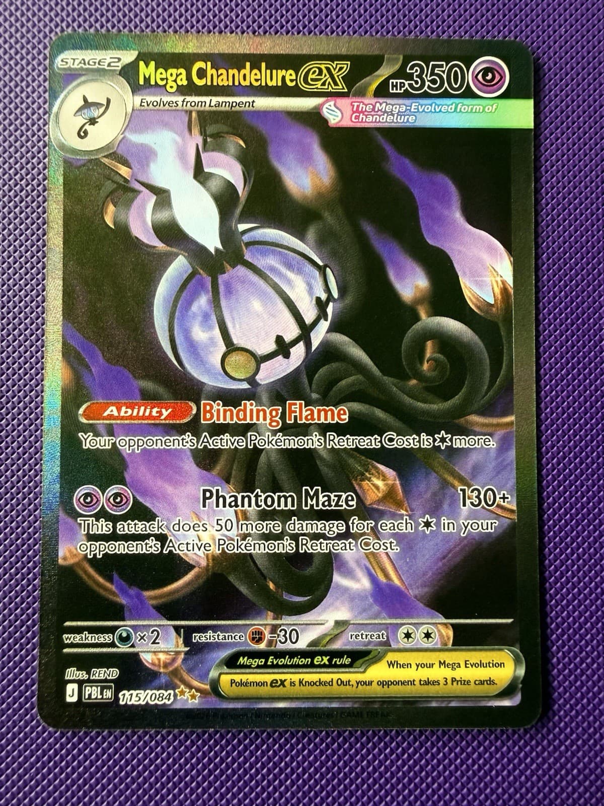 Mega Chandelure ex 115/084 Pitch Black SIR Pokemon TCG NM