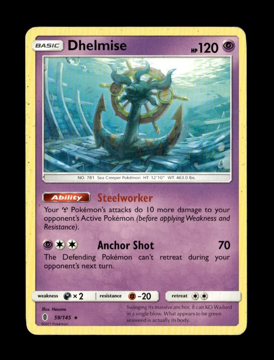 Dhelmise 59/145 SM - Guardians Rising Holo Rare Pokemon TCG LP