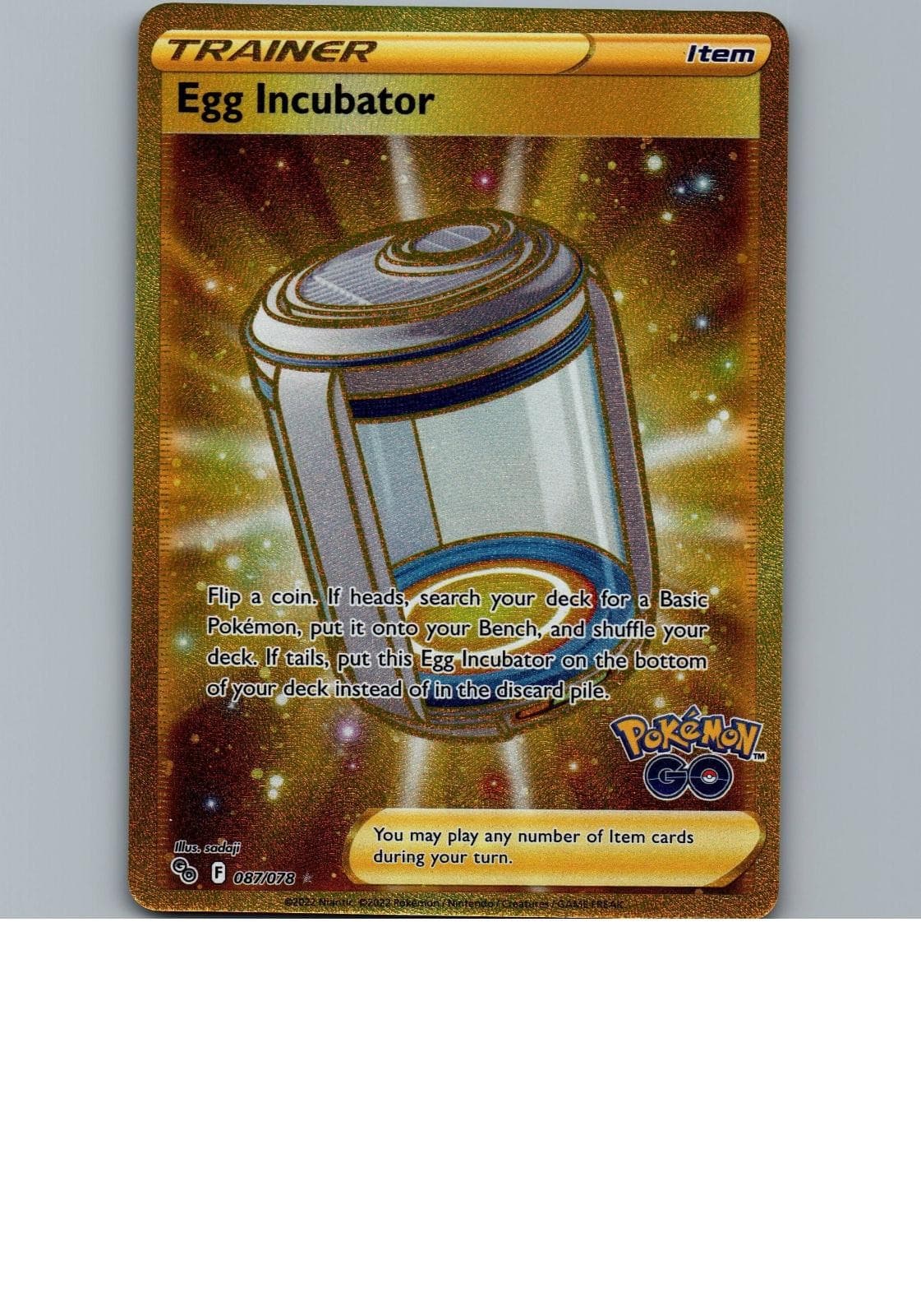 Egg Incubator 087/078 Secret Rare Pokemon GO Pokemon Holo Near Mint