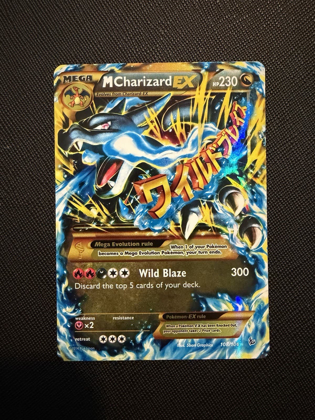 M Charizard EX 108/106 XY Flashfire 2014 SECRET Holo Rare Pokémon Card
