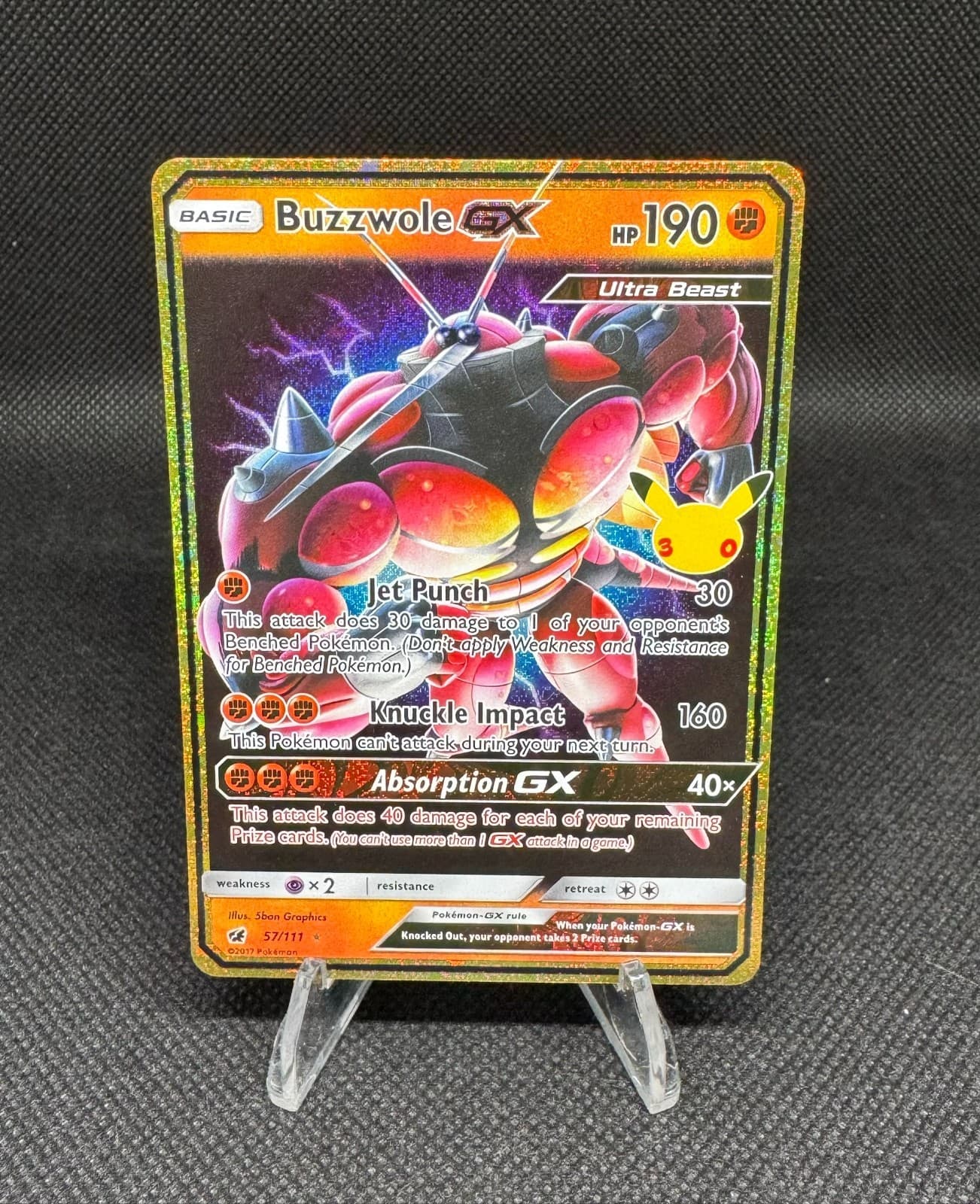 Buzzwole GX 57/111 Holo 30th Celebration Classic Collection Pokemon Card