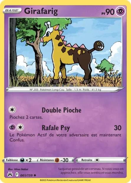 Carte Pokémon Girafarig 61/159 EB12.5 EB12,5 Epée Bouclier Zenith Supreme NEUVE