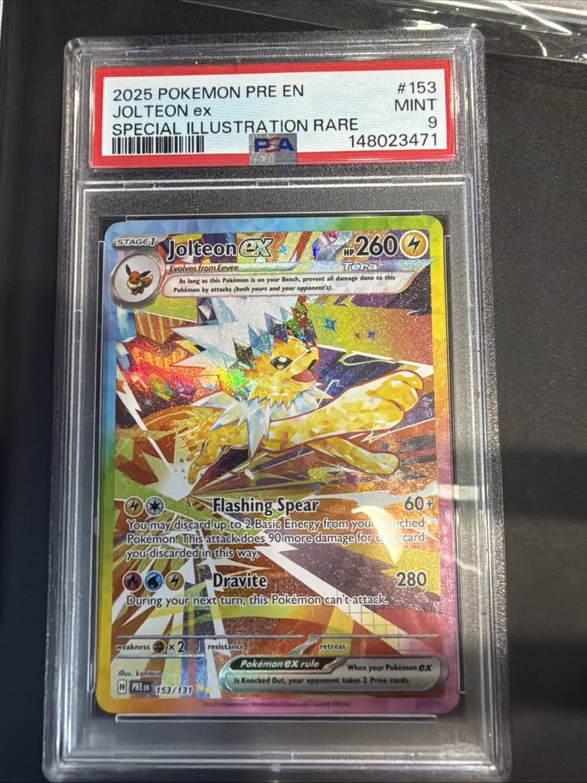 Jolteon ex 153/131 Sv: Prismatic Evolutions Holo PSA 9