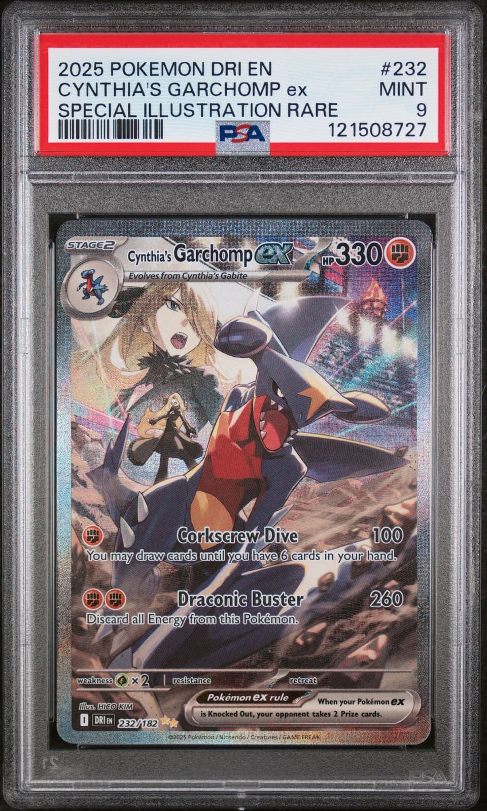 CYNTHIA'S GARCHOMP EX 232/182 SPECIAL ILLUSTRATION RARE POKEMON PSA 9 2025