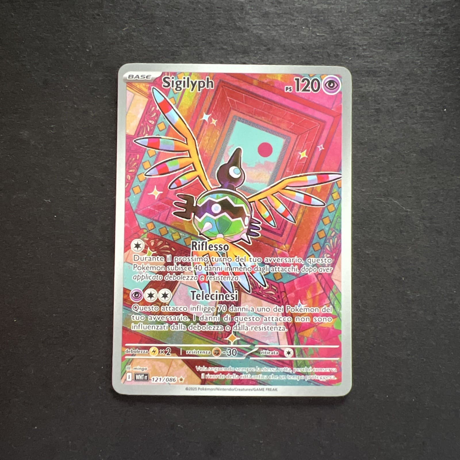 🫟Carta pokèmon SIGILYPH Fuoco Bianco 121/086 ITA alternative art 