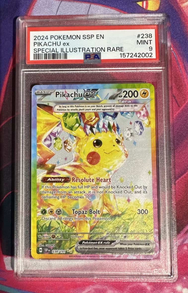 Pikachu ex 238/191 Surging Sparks English PSA Graded 9 Pokemon