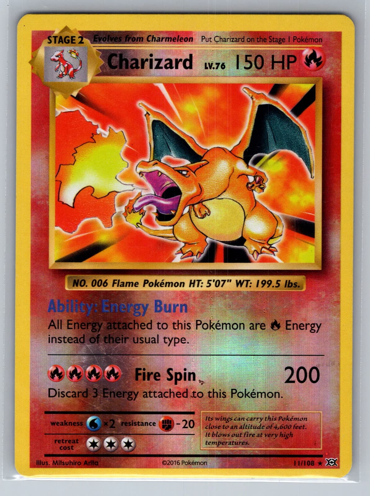 Charizard 11/108 XY Evolutions Reverse Holo 2016 Pokemon TCG NM — photo 1 of 2