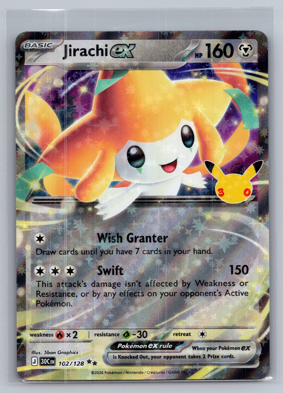 Jirachi EX #102/128 30C Pokemon TCG