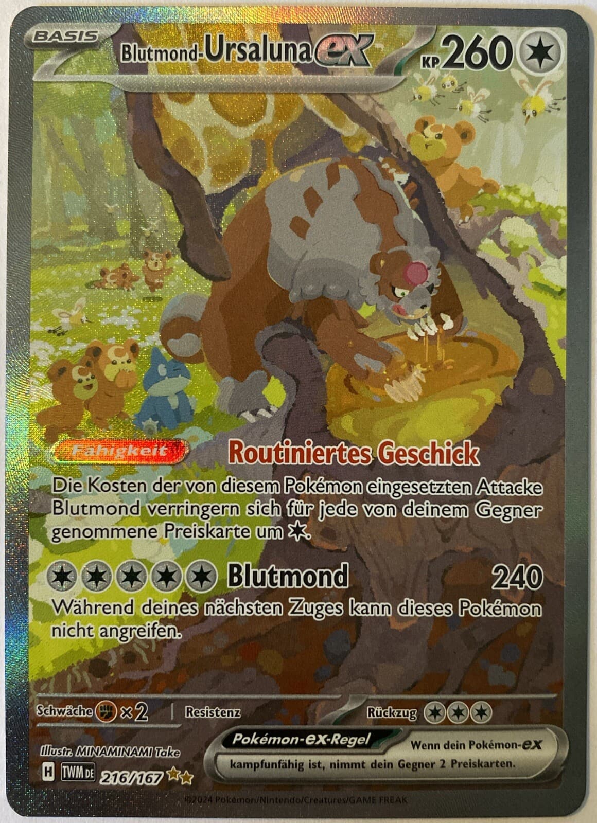 Pokemon Blutmond-Ursaluna ex SIR | Deutsch 216/167 Maskerade im Zwielicht | NM
