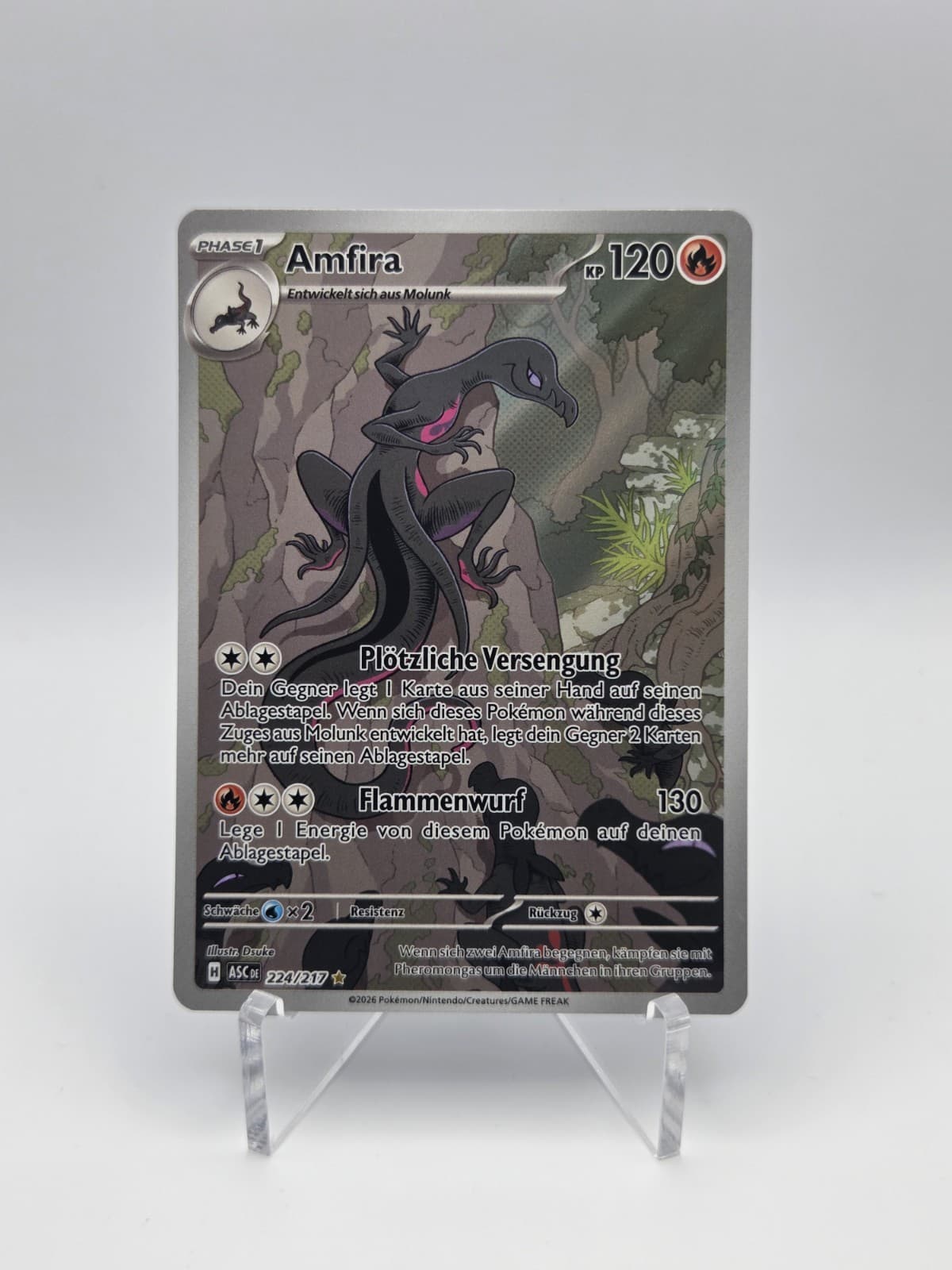 Amfira 224/217 ASC Illustration Rare Pokemon Karte Erhabene Helden Near Mint