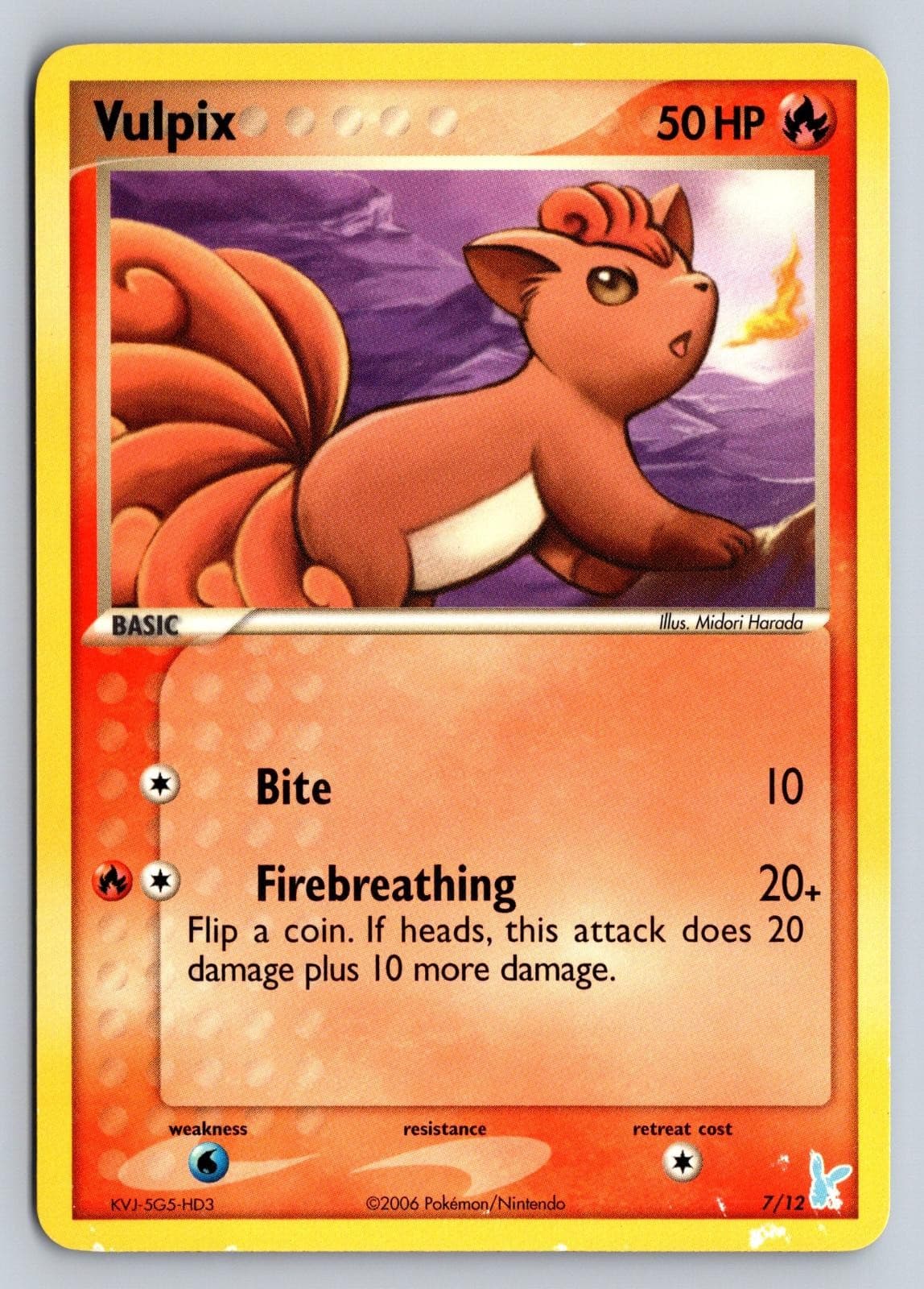 Vulpix 7/12 EX Trainer Kit 2 Minun Pokemon Harada