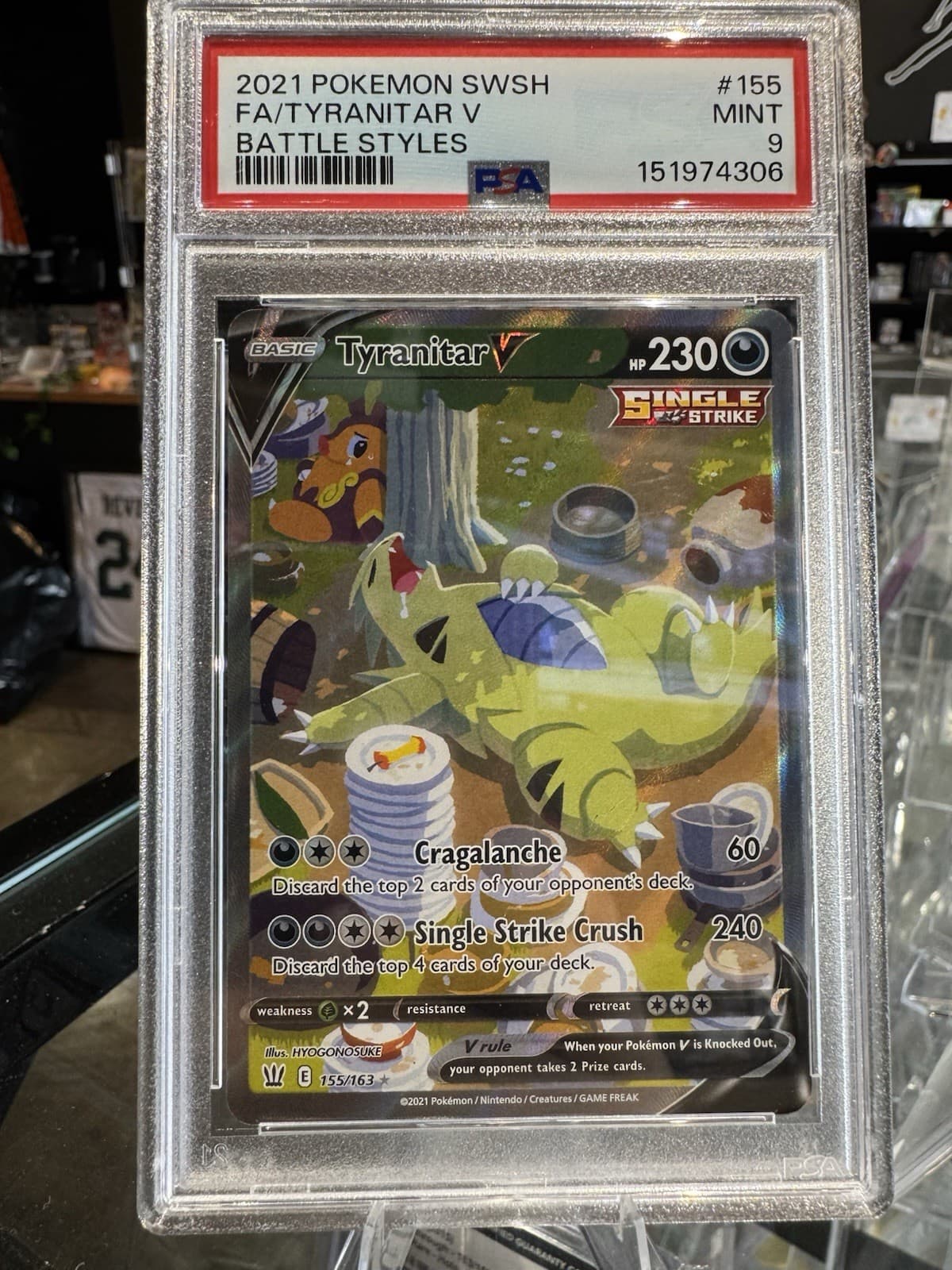 Pokemon TCG Tyranitar V 155/163 Battle Styles SWSH PSA Mint 9