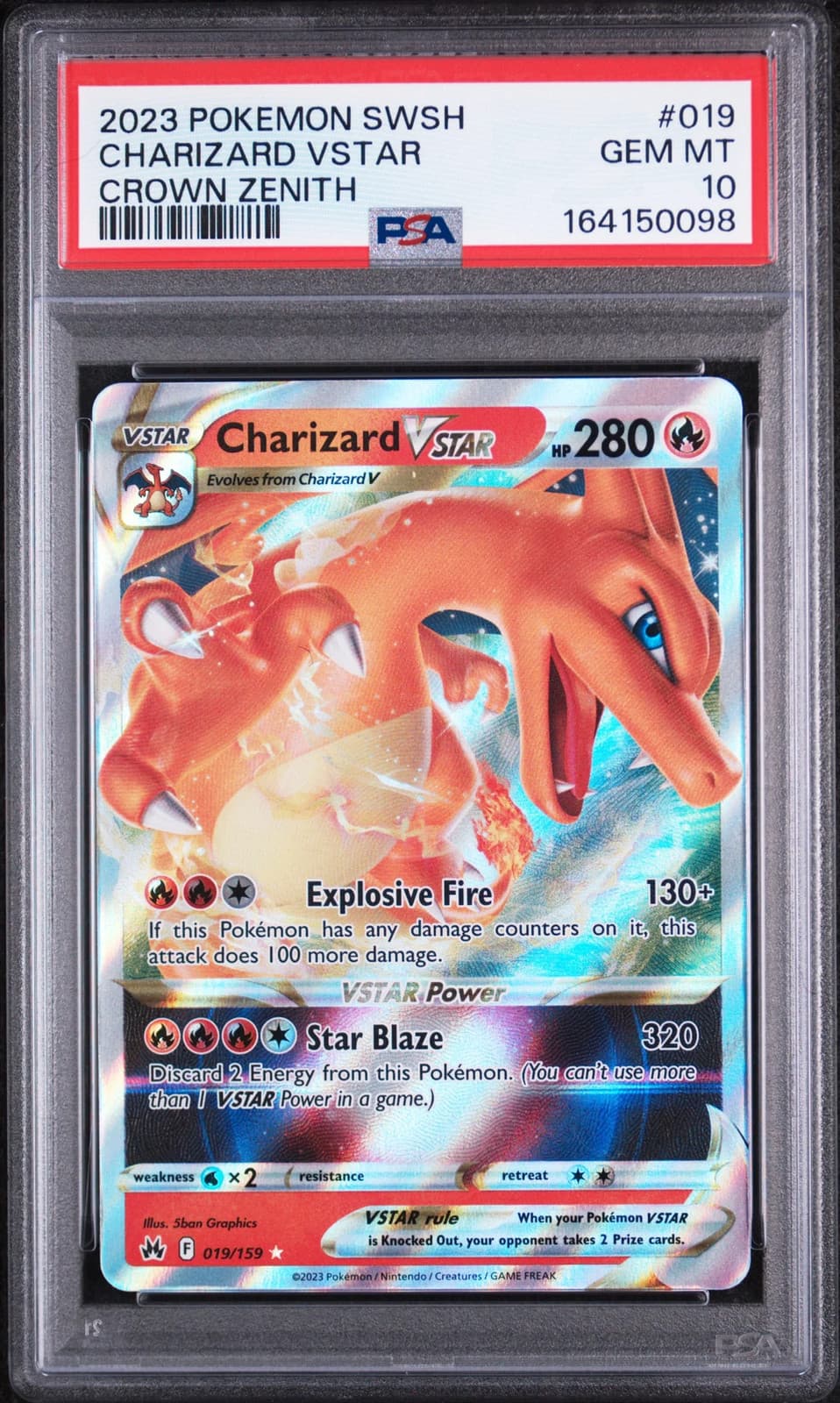 2023 Pokemon Sword And Shield Crown Zenith Charizard VSTAR PSA 10 #019
