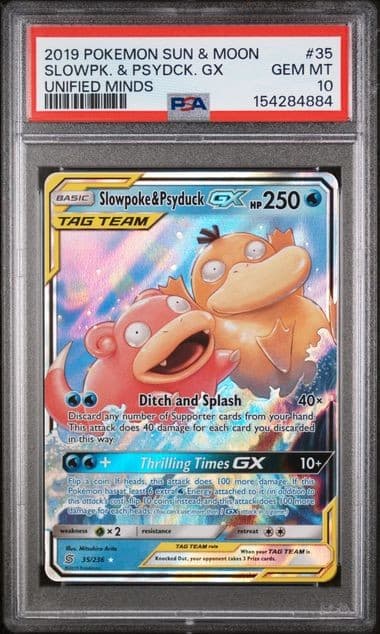 Pokemon Slowpoke & Psyduck GX Unified Minds #35 PSA 10 Gem Mint
