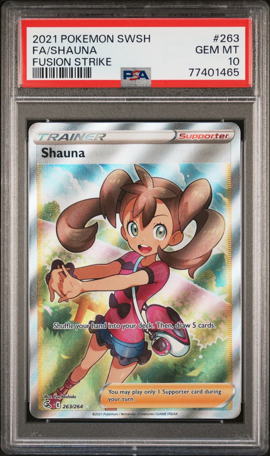 2021 Pokemon Sword & Shield Fusion Strike Shauna #263 PSA 10