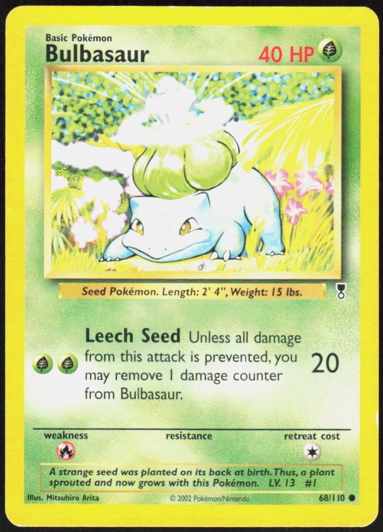 Bulbasaur 68/110 Common Legendary Collection Pokemon Moderately Played
