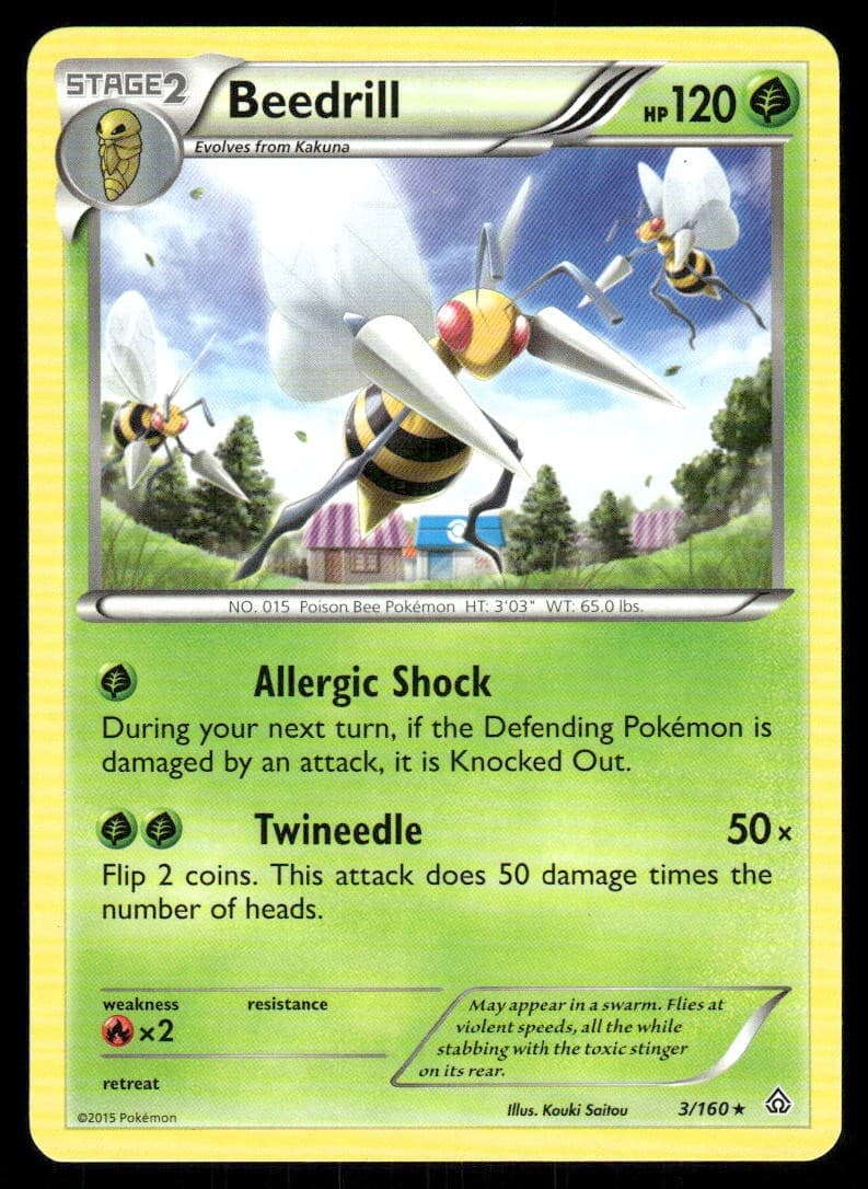 Beedrill 3/160 Rare XY - Primal Clash EN Lightly Played