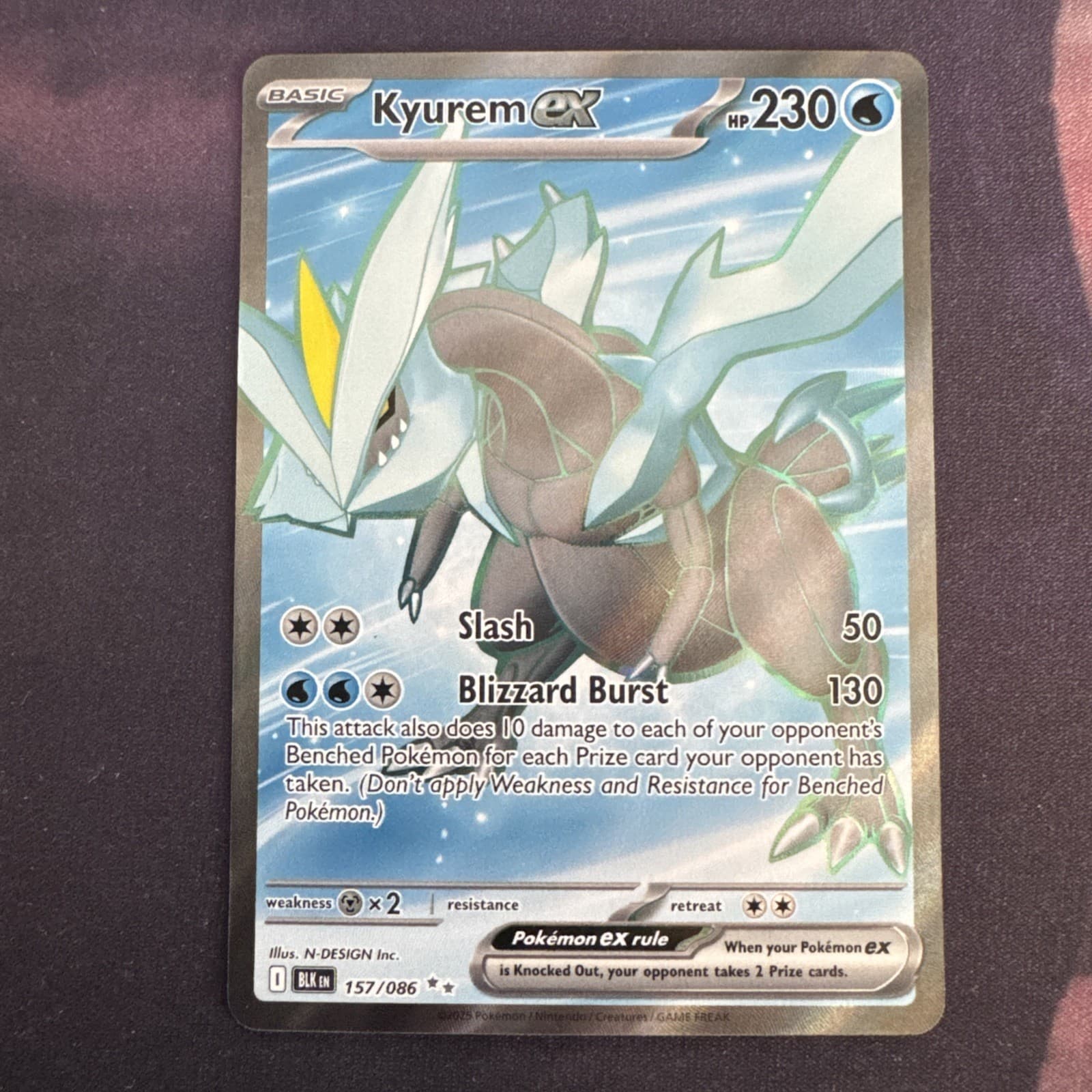 Kyurem ex 157/086 Holo Ultra Rare Black Bolt Pokemon Near Mint