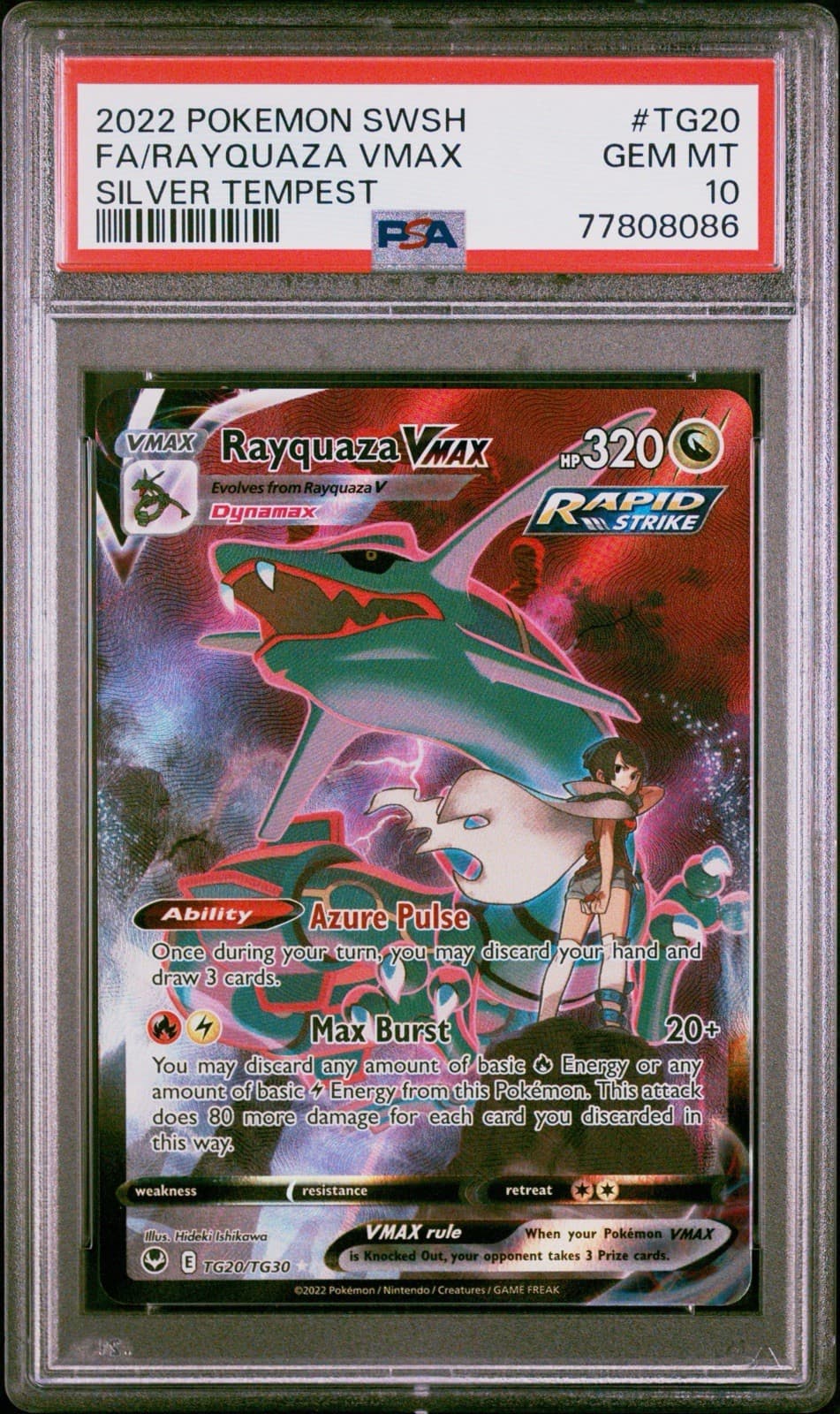 Pokémon TCG SWSH Rayquaza VMAX Ultra Rare Holo Card TG20/TG30 PSA 10 Gem Mint