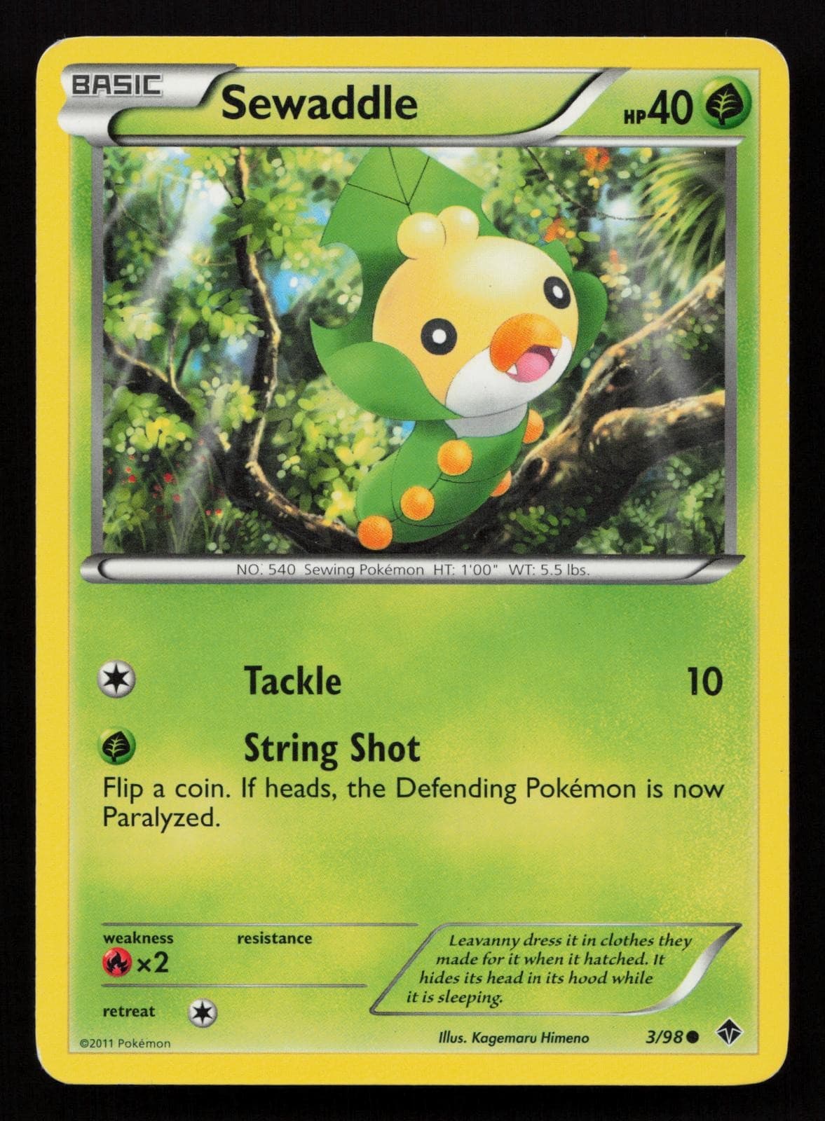 Sewaddle 3/98 Common Emerging Powers Pokemon LP