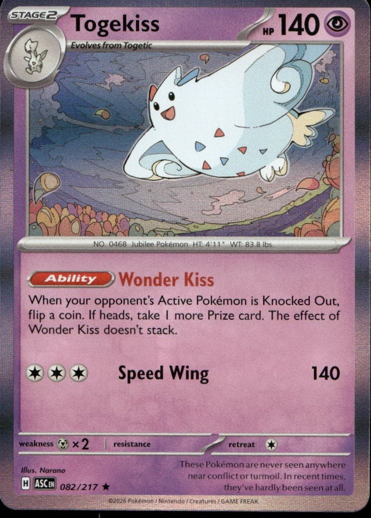 Togekiss 082/217 ME Ascended Heroes Holo R NM Pokémon — English