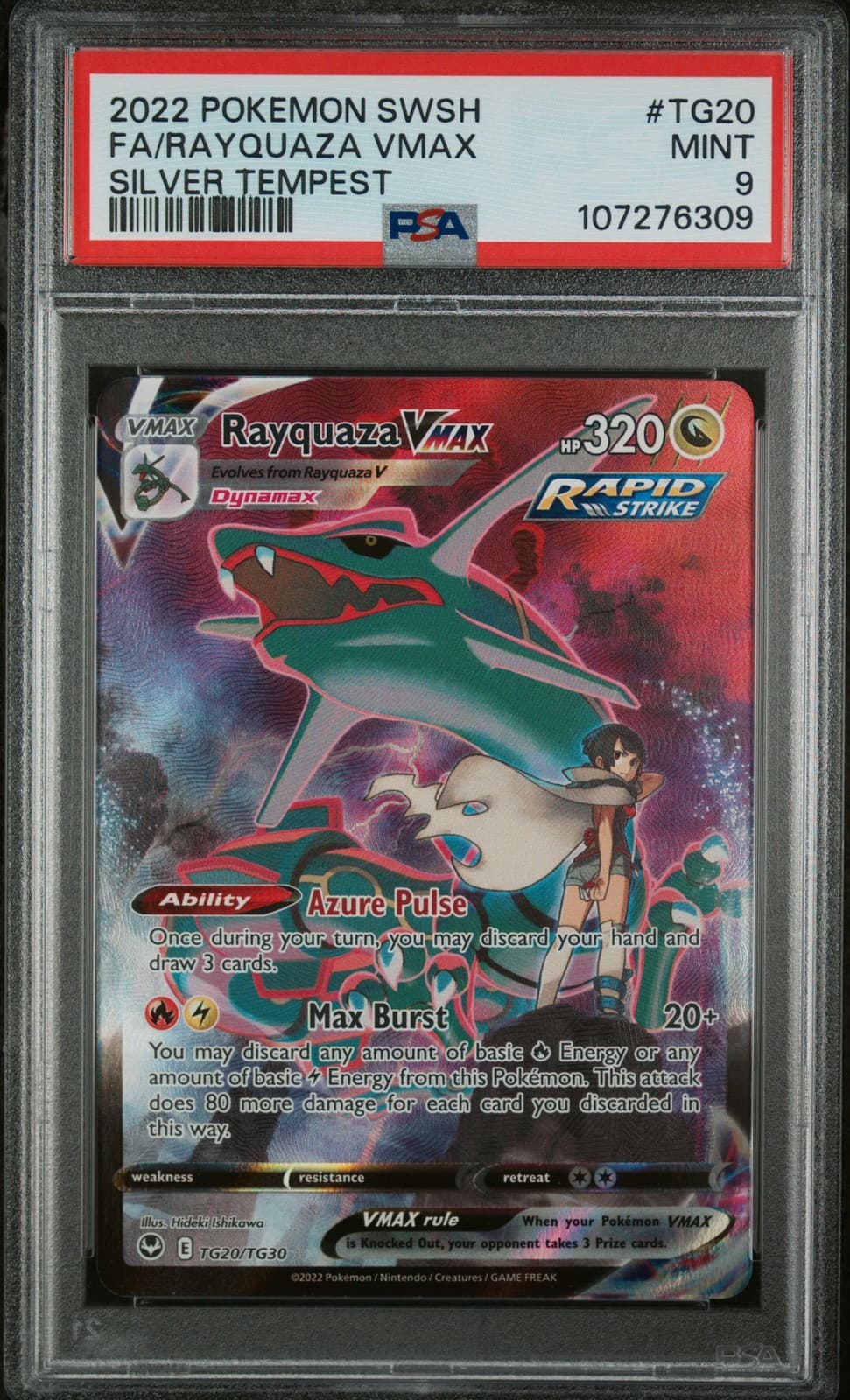 Rayquaza Vmax TG20/TG30 Silver Tempest Pokemon PSA 9