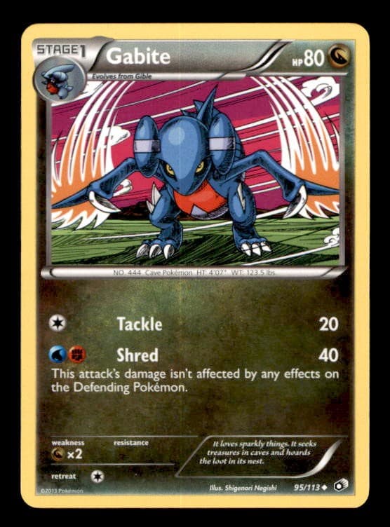 Gabite 95/113 Uncommon Legendary Treasures Pokemon Near Mint