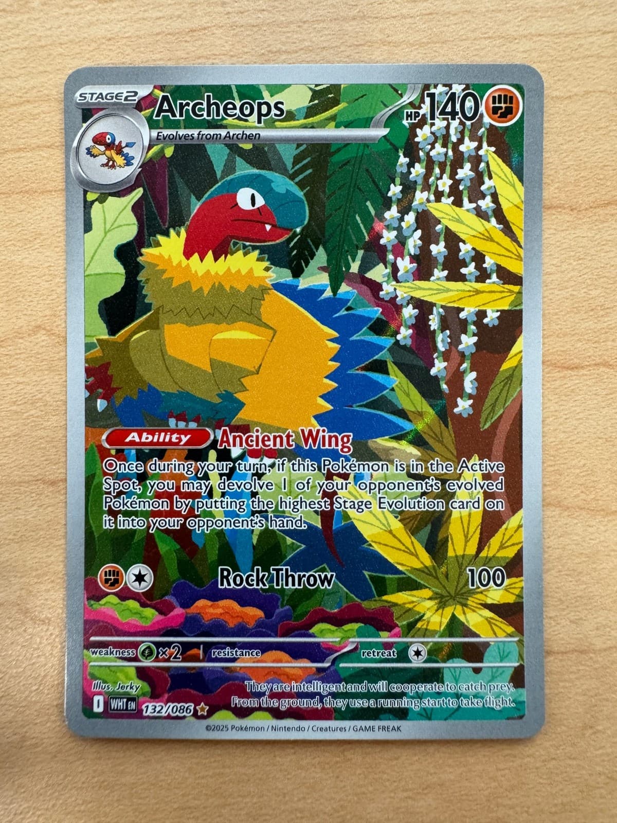 Archeops 132/086 SV: White Flare Illustration Rare Holofoil EN Pokemon NM