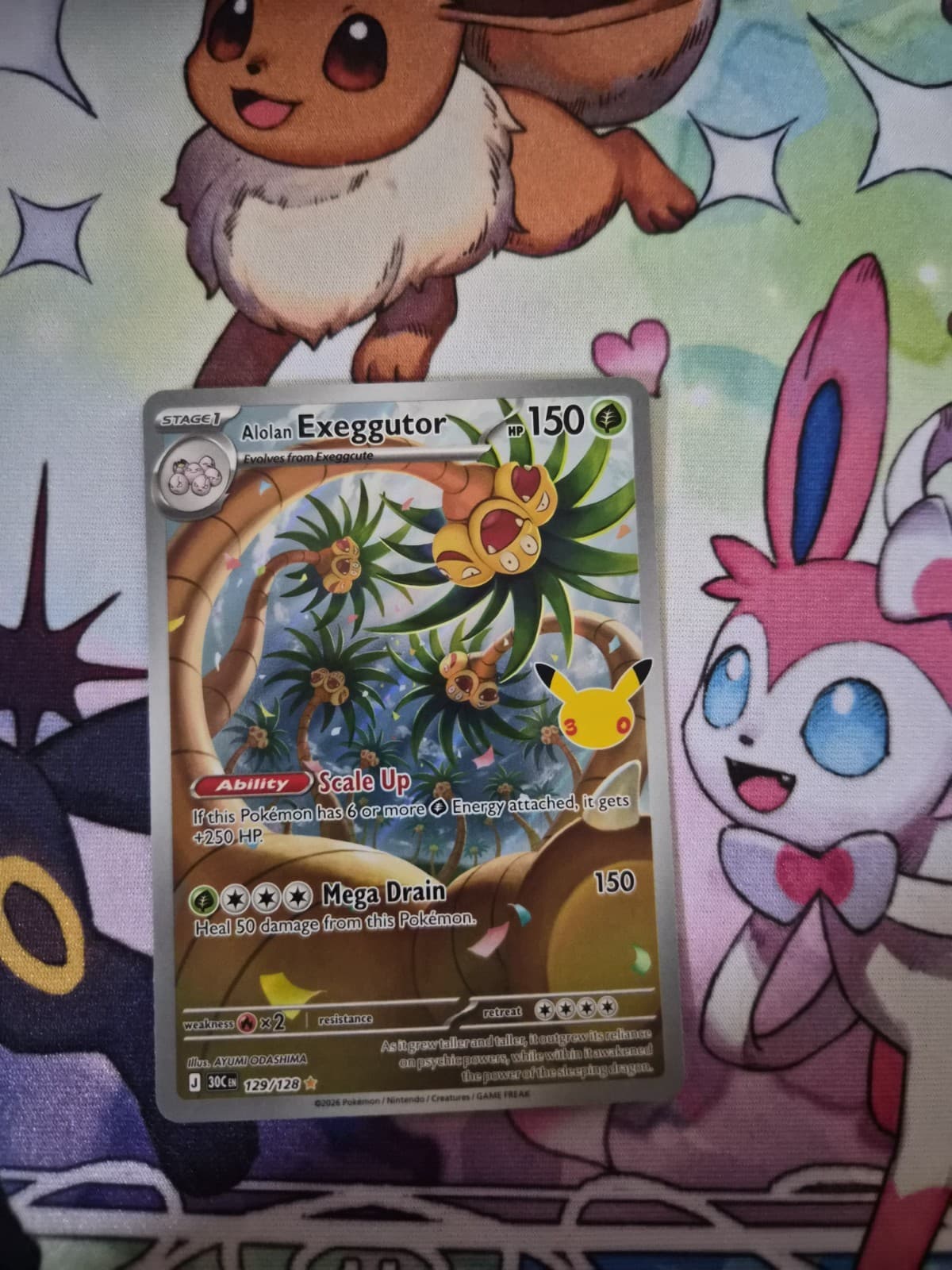 Alolan Exeggutor 129/128 Illustration Rare ME: 30th Celebration Pokemon Holo NM