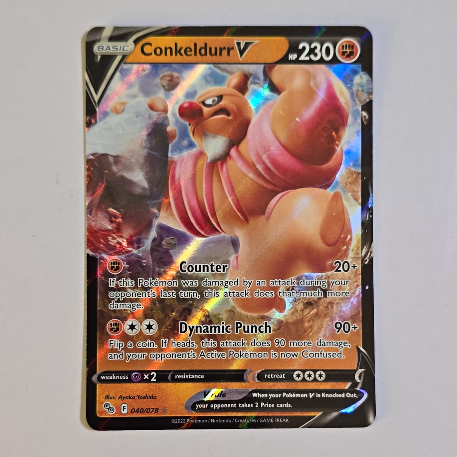 The Pokémon Company Pokémon TCG Pokémon GO Conkeldurr V 073/078 Full Art Holo