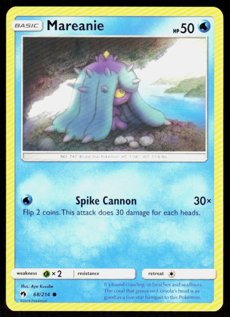 Mareanie 68/214 Common Lost Thunder Pokemon Lightly Played