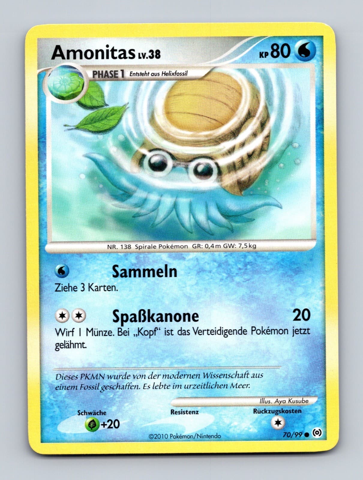 TCG Pokemon Karte Amonitas AR 70/99 DE Arceus