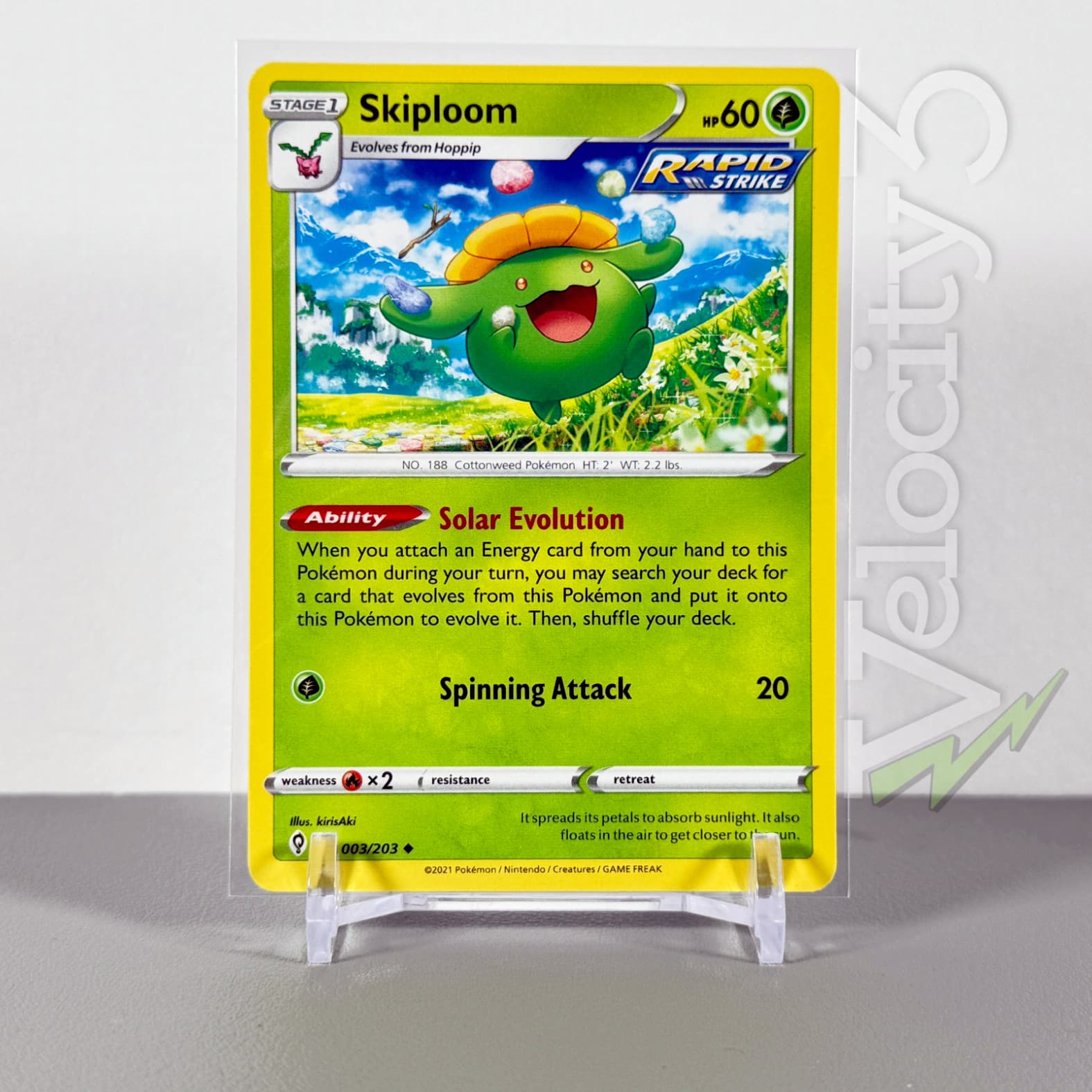 Pokemon TCG Card - Skiploom 3/203 Rapid Strike | Uncommon | 2021 Evolving Skies