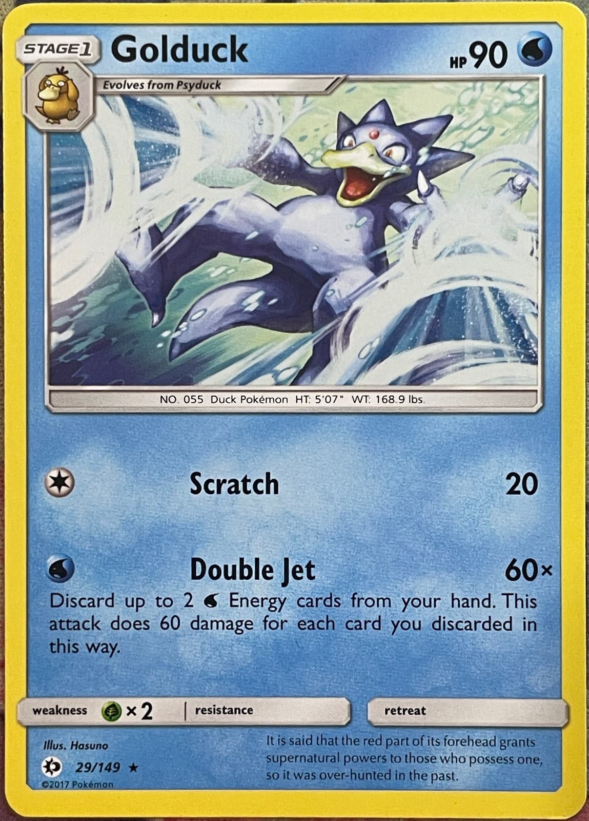 Golduck Rare - 29/149 - Sun & Moon Base Pokemon 2017