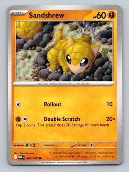 2024 Pokemon Card SV06: Twilight Masquerade Sandshrew 97/167